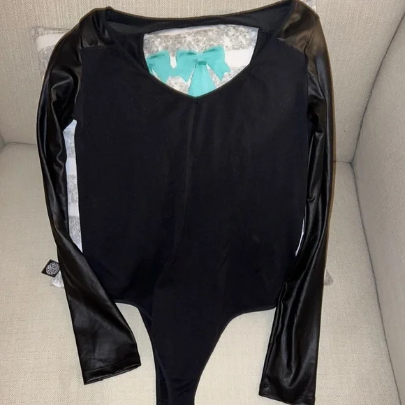 bebe | Tops | Bebe Faux Leather Bodysuit Ml | Poshmark